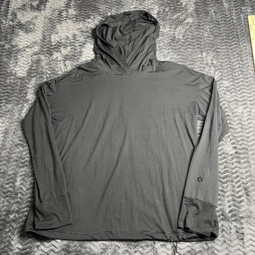 Nine West Active Hooded Sweatshirt Women's Size L Black Sleeve